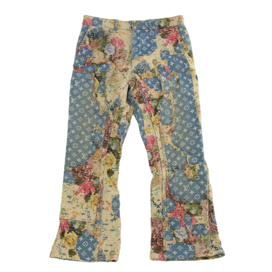 LOUIS VUITTON ルイ・ヴィトン 22AW RM222 JF0 HND90W デストロイ ベルボトム カーペンター デニム パンツ インディゴブルー系 マルチカラー系 31【中古】