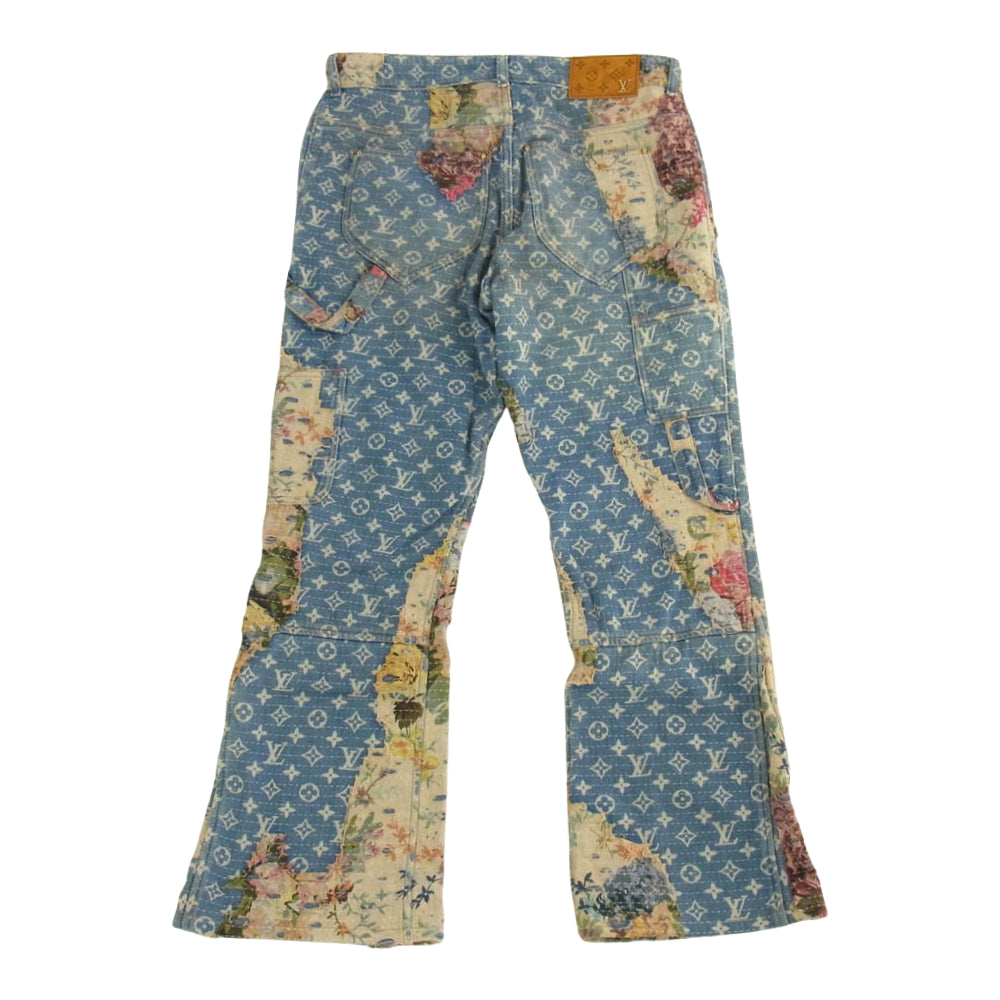 LOUIS VUITTON ルイ・ヴィトン 22AW RM222 JF0 HND90W デストロイ ベルボトム カーペンター デニム パンツ インディゴブルー系 マルチカラー系 31【中古】