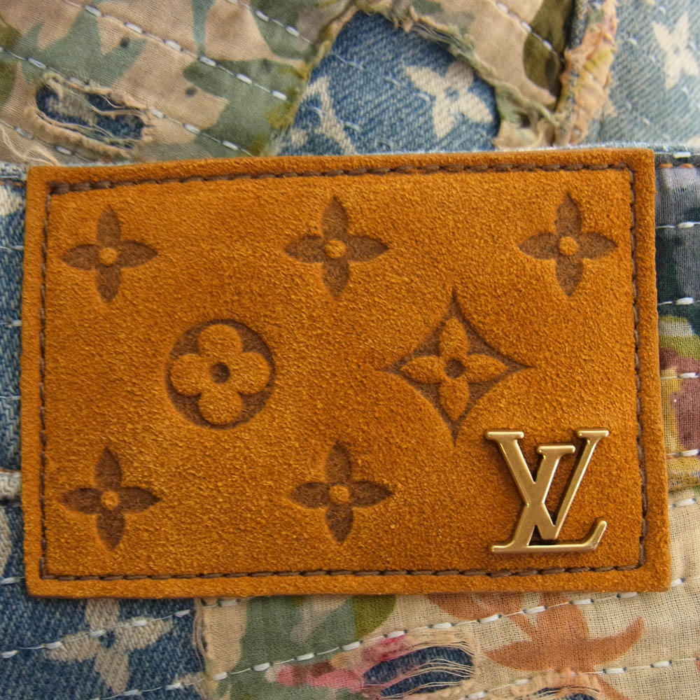 LOUIS VUITTON ルイ・ヴィトン 22AW RM222 JF0 HND90W デストロイ ベルボトム カーペンター デニム パンツ インディゴブルー系 マルチカラー系 31【中古】