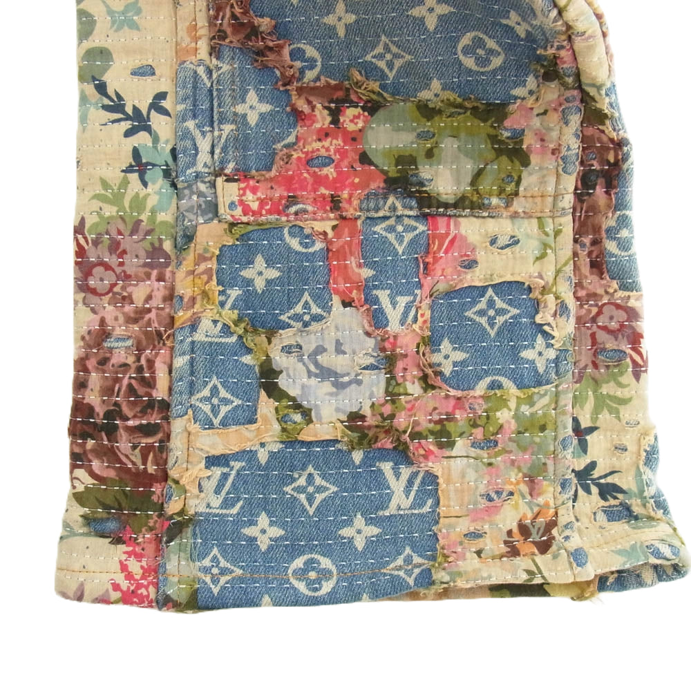 LOUIS VUITTON ルイ・ヴィトン 22AW RM222 JF0 HND90W デストロイ ベルボトム カーペンター デニム パンツ インディゴブルー系 マルチカラー系 31【中古】