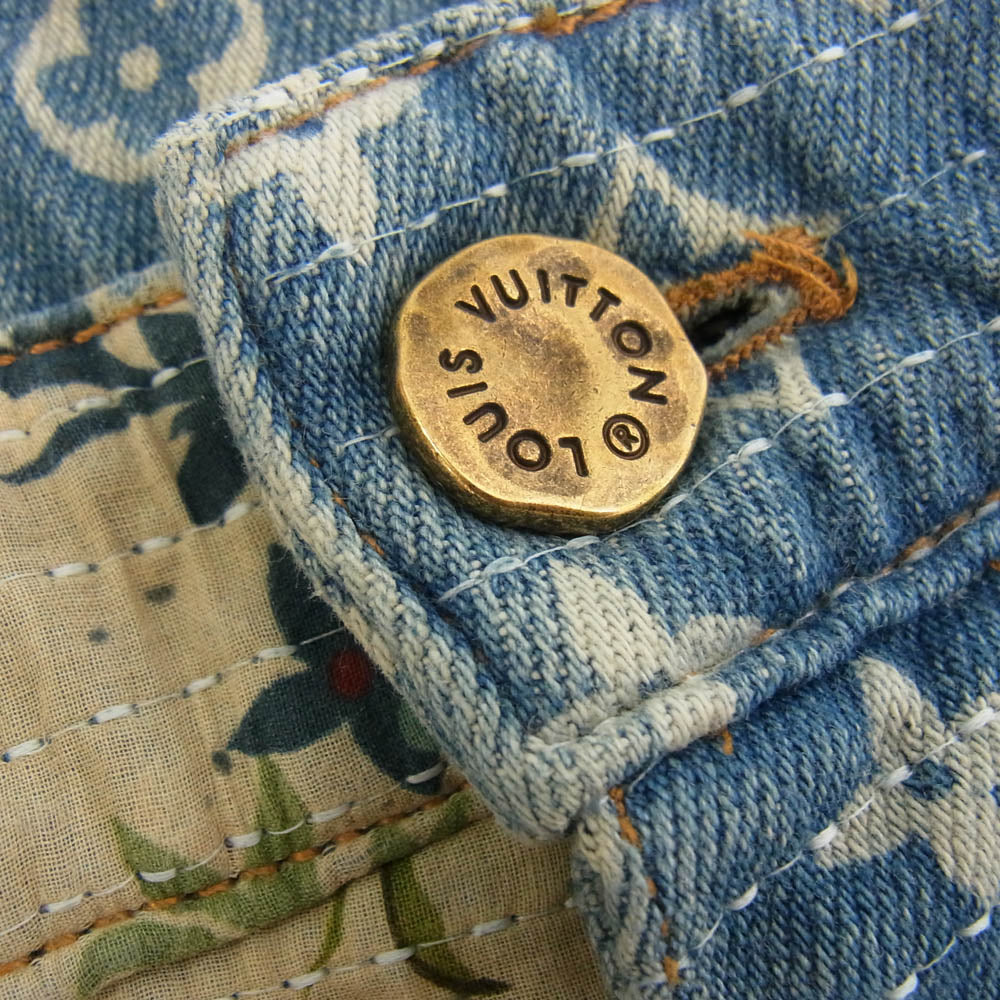 LOUIS VUITTON ルイ・ヴィトン 22AW RM222 JF0 HND90W デストロイ ベルボトム カーペンター デニム パンツ インディゴブルー系 マルチカラー系 31【中古】