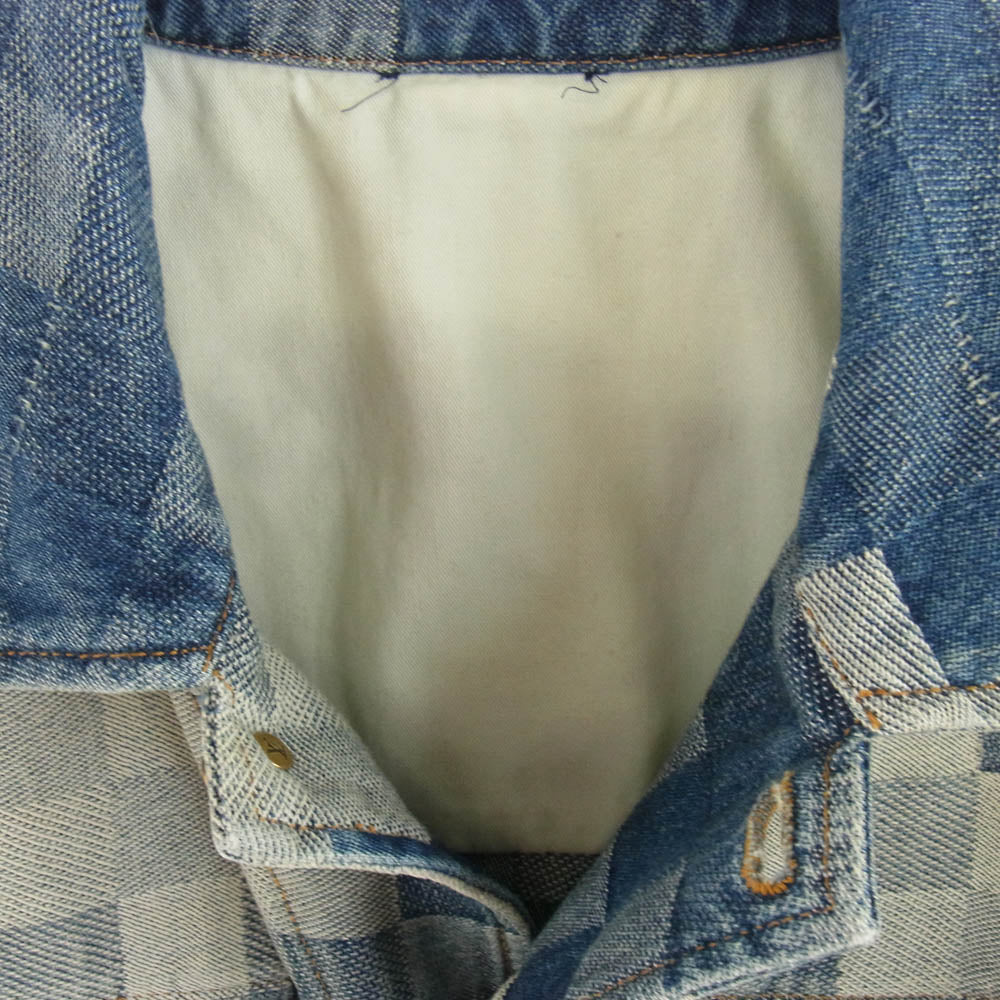 LOUIS VUITTON ルイ・ヴィトン 24SS RM241 GCO HQA76W ダミエ クラシック デザイン デニム ジャケット インディゴブルー系 50【中古】