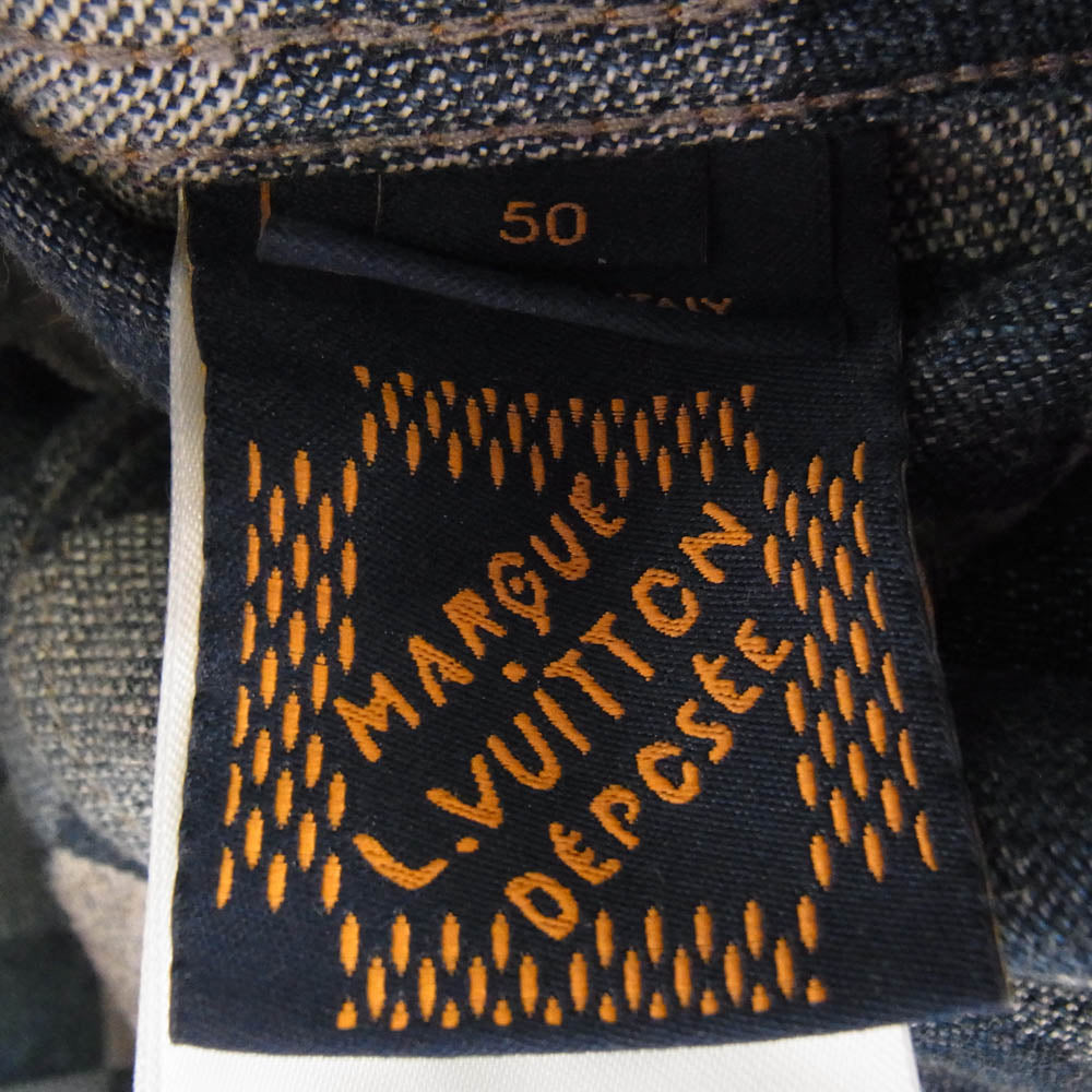 LOUIS VUITTON ルイ・ヴィトン 24SS RM241 GCO HQA76W ダミエ クラシック デザイン デニム ジャケット インディゴブルー系 50【中古】