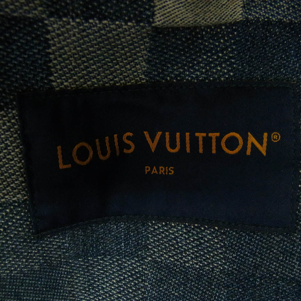 LOUIS VUITTON ルイ・ヴィトン 24SS RM241 GCO HQA76W ダミエ クラシック デザイン デニム ジャケット インディゴブルー系 50【中古】