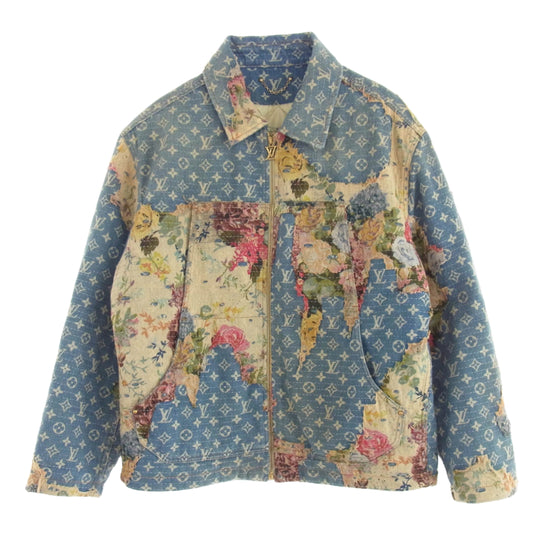 LOUIS VUITTON ルイ・ヴィトン 22AW RM222 JF0 HNA90W デストロイ ワークウェア デニム ジャケット インディゴブルー系 マルチカラー系 48【中古】