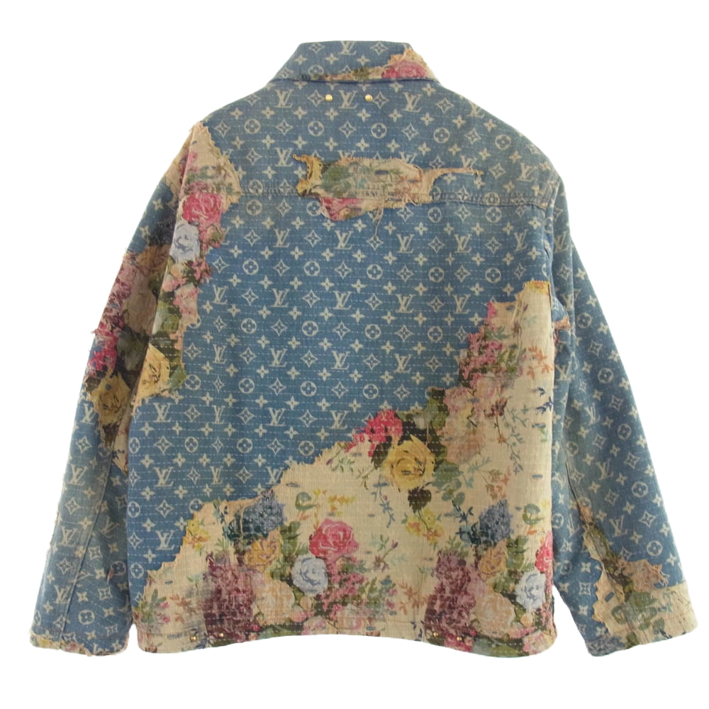 LOUIS VUITTON ルイ・ヴィトン 22AW RM222 JF0 HNA90W デストロイ ワークウェア デニム ジャケット インディゴブルー系 マルチカラー系 48【中古】