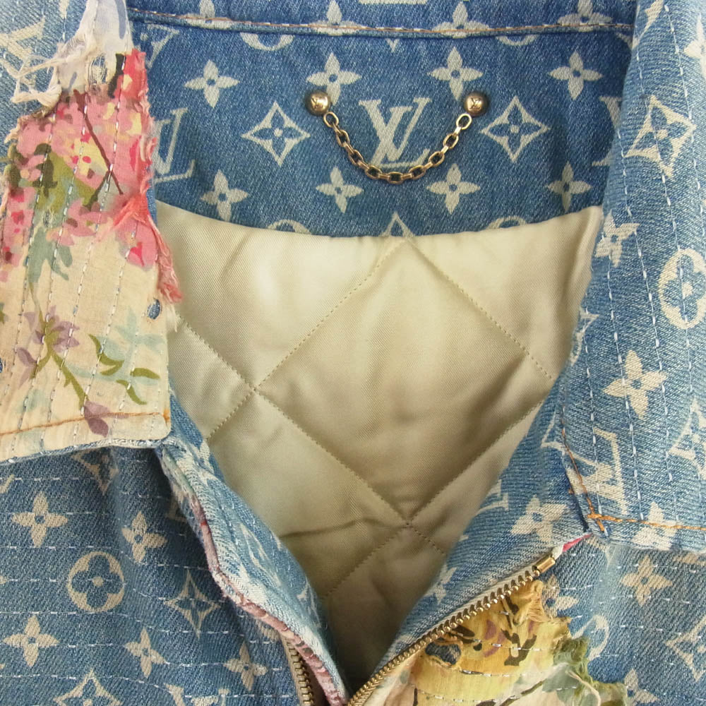 LOUIS VUITTON ルイ・ヴィトン 22AW RM222 JF0 HNA90W デストロイ ワークウェア デニム ジャケット インディゴブルー系 マルチカラー系 48【中古】