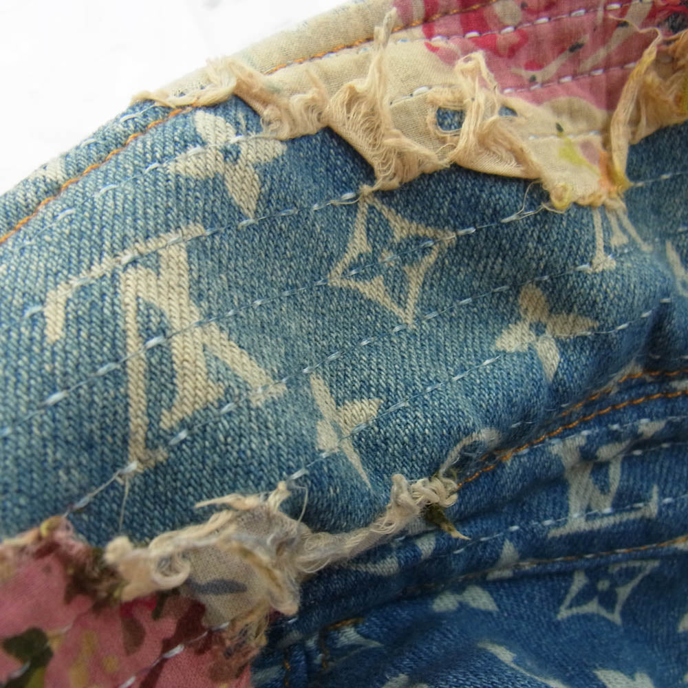 LOUIS VUITTON ルイ・ヴィトン 22AW RM222 JF0 HNA90W デストロイ ワークウェア デニム ジャケット インディゴブルー系 マルチカラー系 48【中古】