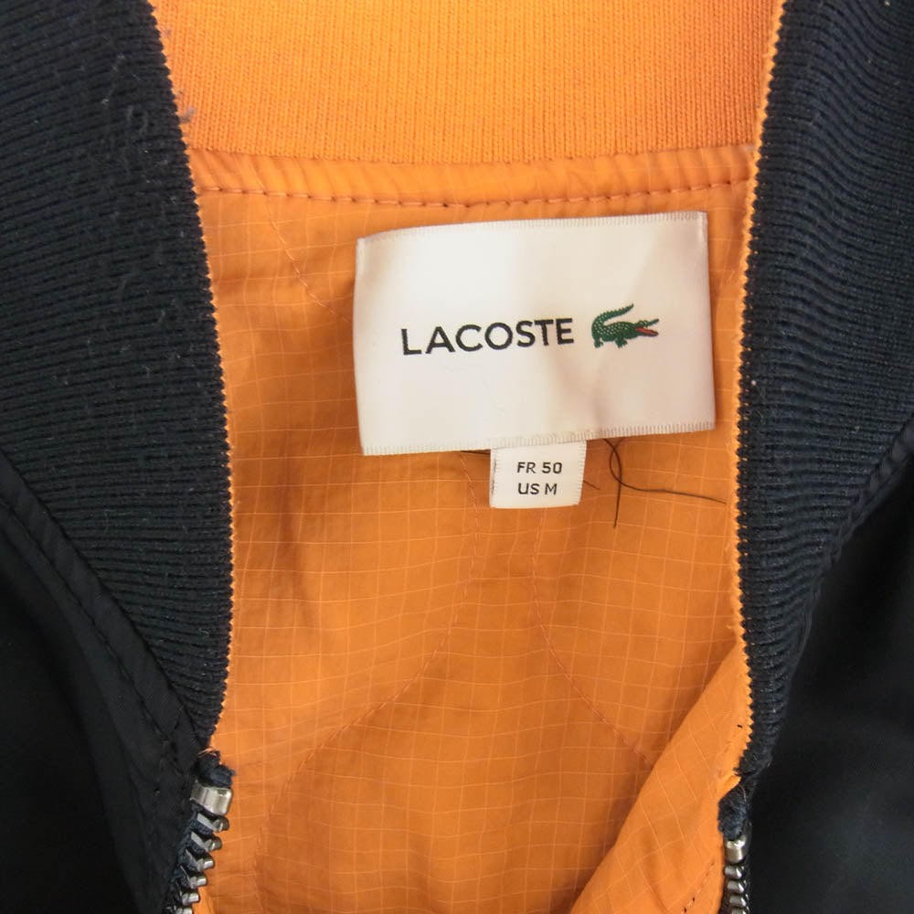 LACOSTE ラコステ BH1044L リバーシブル ボンバー ジャケット ネイビー系 M ネイビー系 オレンジ系 M【中古】