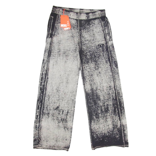 DIESEL ディーゼル A14750 P-LEO-DEV TROUSERS バーンアウトトラウザー スウェット パンツ ブラック系 M【極上美品】【中古】