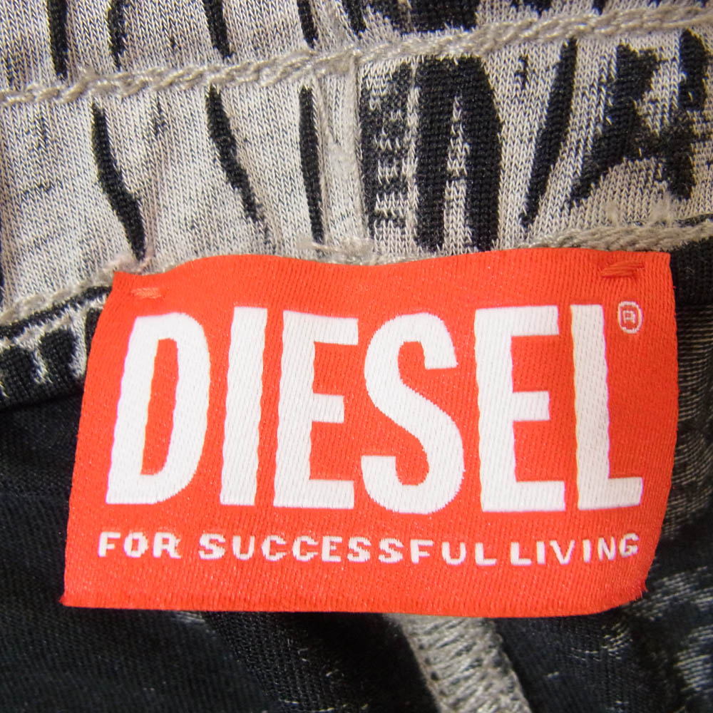 DIESEL ディーゼル A14750 P-LEO-DEV TROUSERS バーンアウトトラウザー スウェット パンツ ブラック系 M【極上美品】【中古】