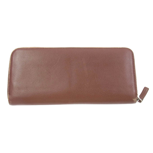 JIL SANDER ジルサンダー zip around ラウンドジップ ウォレット 長財布 ブラウン系【中古】