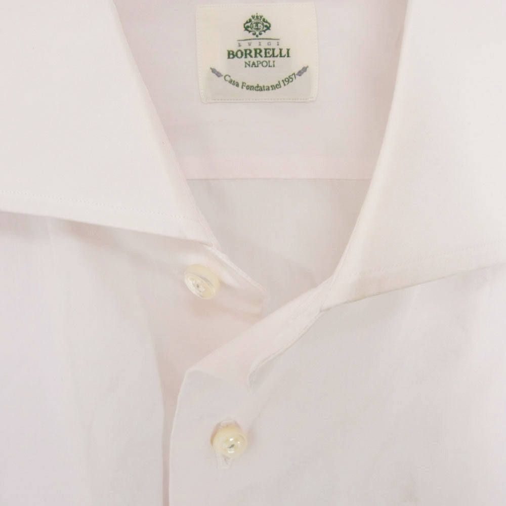 Luigi Borrelli ルイジ・ボレッリ ワイドカラー  シャツ ドレスシャツ ピンク系 ピンク系 16 1/2【中古】