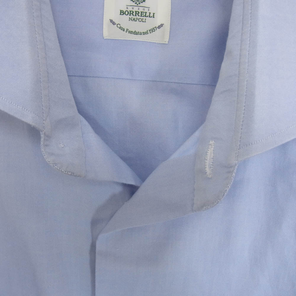 Luigi Borrelli ルイジ・ボレッリ ワイドカラー  シャツ ドレスシャツ 青系 ブルー系 16 1/2【中古】