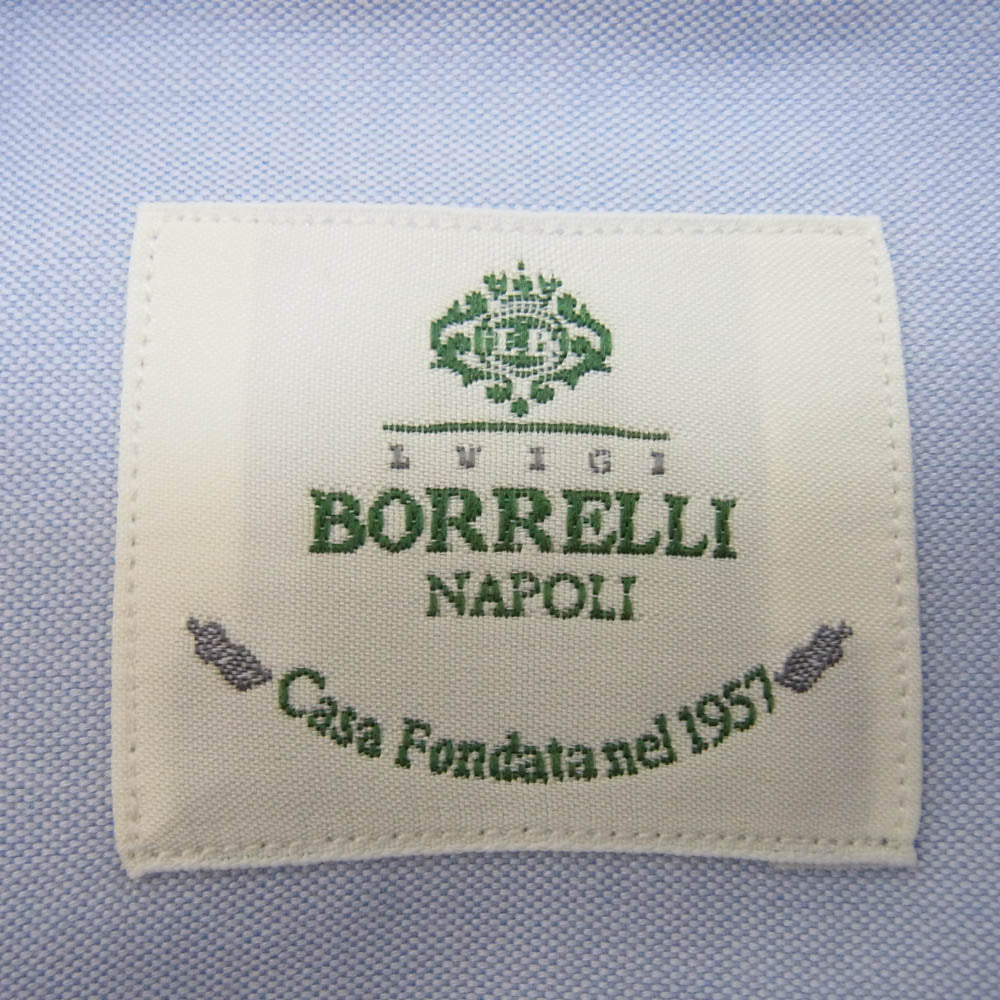 Luigi Borrelli ルイジ・ボレッリ ワイドカラー  シャツ ドレスシャツ 青系 ブルー系 16 1/2【中古】