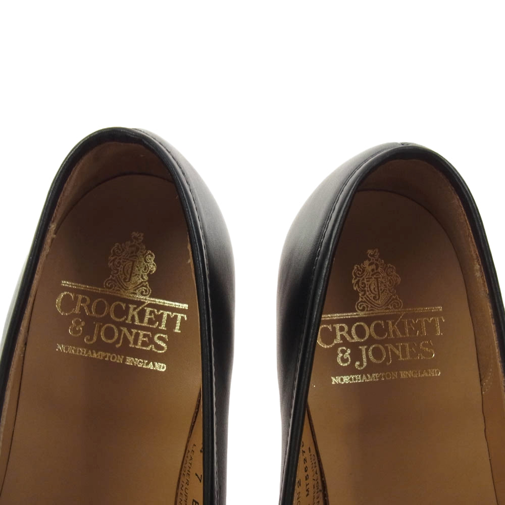 CROCKETT&JONES クロケットアンドジョーンズ 26224 BOSTON 2 ボストン コインローファー ブラック系 7E【極上美品】【中古】