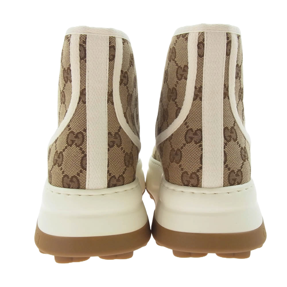 GUCCI グッチ 745999 TENNIS 1977 キャンバス ハイカットスニーカー ブラウン系 28cm【新古品】【未使用】【中古】