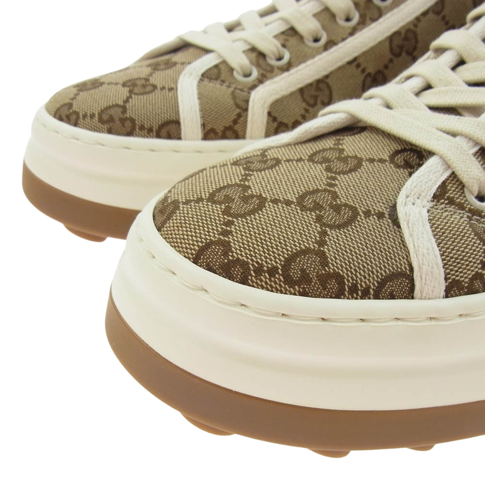 GUCCI グッチ 745999 TENNIS 1977 キャンバス ハイカットスニーカー ブラウン系 28cm【新古品】【未使用】【中古】