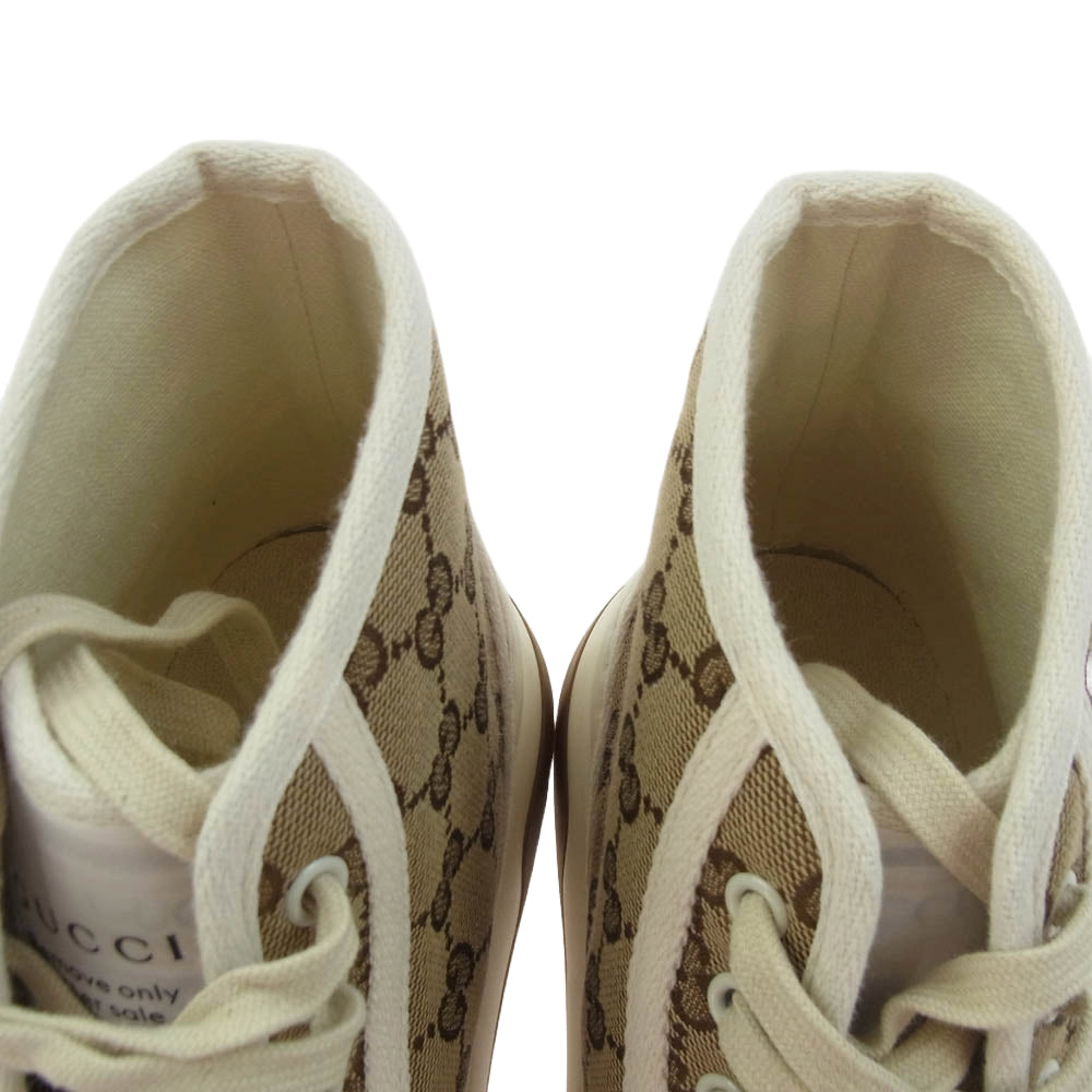 GUCCI グッチ 745999 TENNIS 1977 キャンバス ハイカットスニーカー ブラウン系 28cm【新古品】【未使用】【中古】