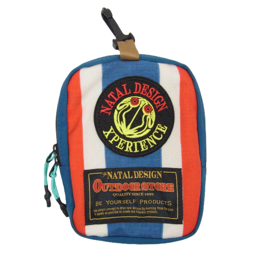 NATAL DESIGN ネイタルデザイン LISENCE POUCH  RETRO STRIPE ライセンスポーチ レトロストライプ ブルー系【中古】