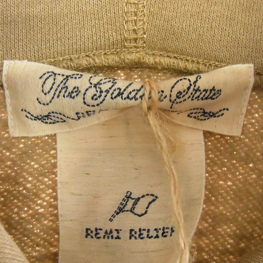 BRIEFING ブリーフィング REMI RELIEF レミレリーフ 裏起毛 切替 プルオーバー パーカー ライトブラウン系 L【美品】【中古】