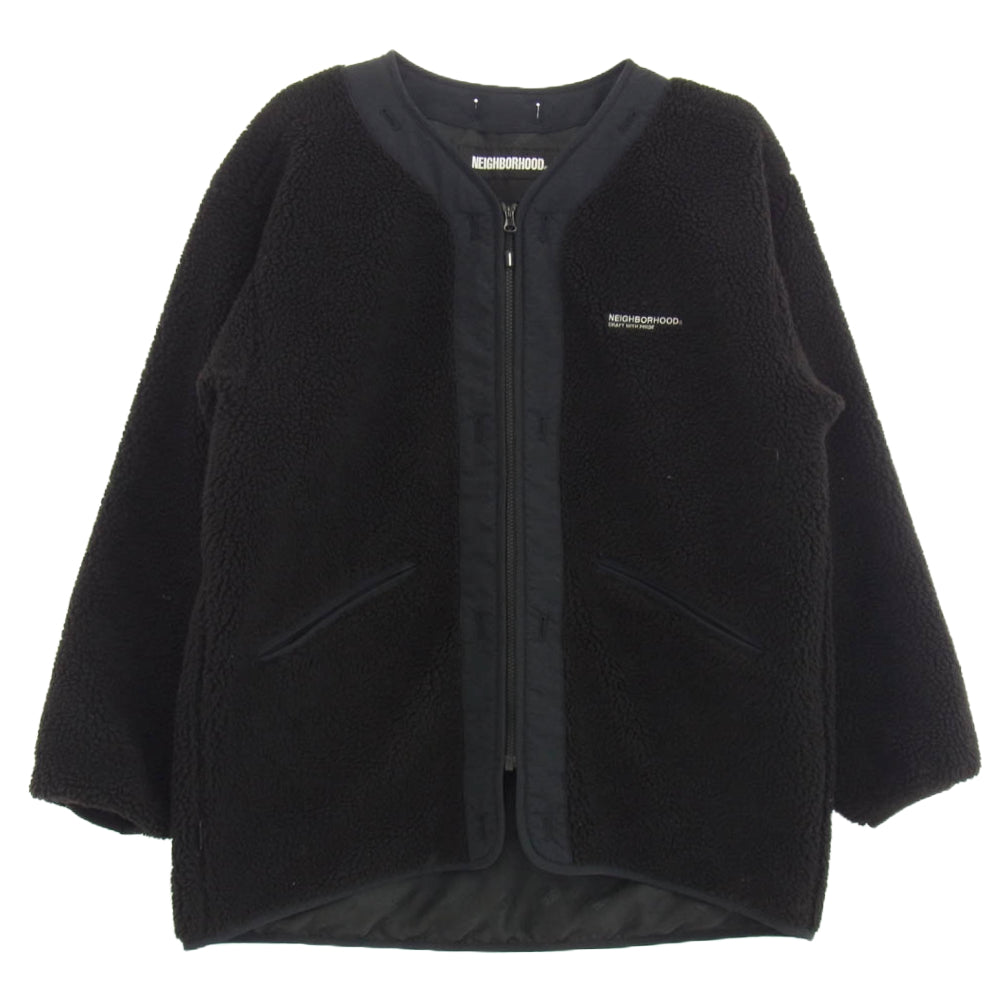 NEIGHBORHOOD ネイバーフッド 21AW 212TSNH-JKM09 LINER / E-JKT ボア フリース ライナー ジャケット ブラック系 L【中古】