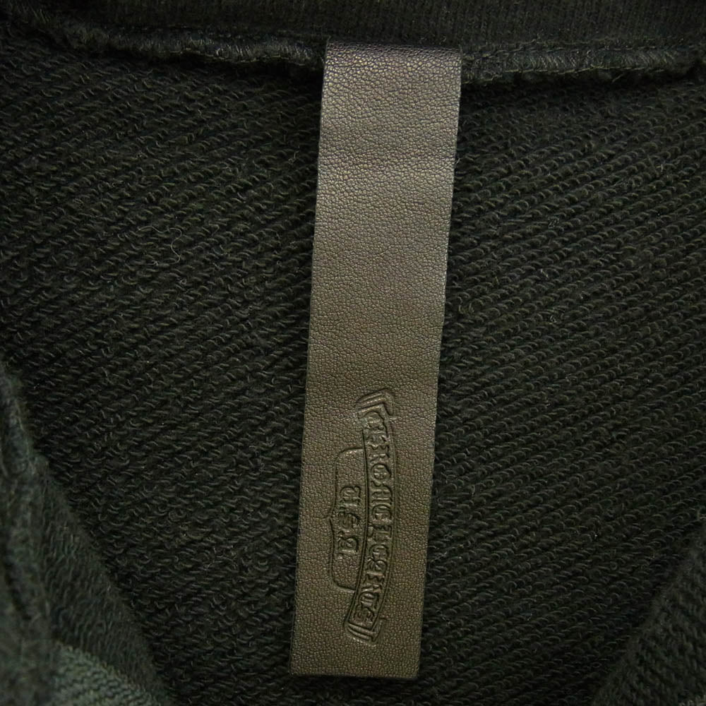 CHROME HEARTS クロムハーツ（原本無） 国内正規品 Y NOT CHプラス レザーパッチ クロスボールジップ ダガージップ スウェット フルジップ パーカー ブラック系 XL【中古】