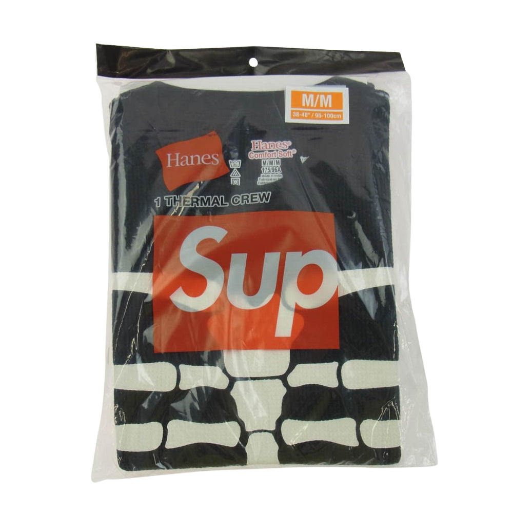 Supreme シュプリーム 24AW x Hanes Bones Thermal Crew ヘインズ ボーンズ サーマル クルー カットソー ブラック系 M【新古品】【未使用】【中古】