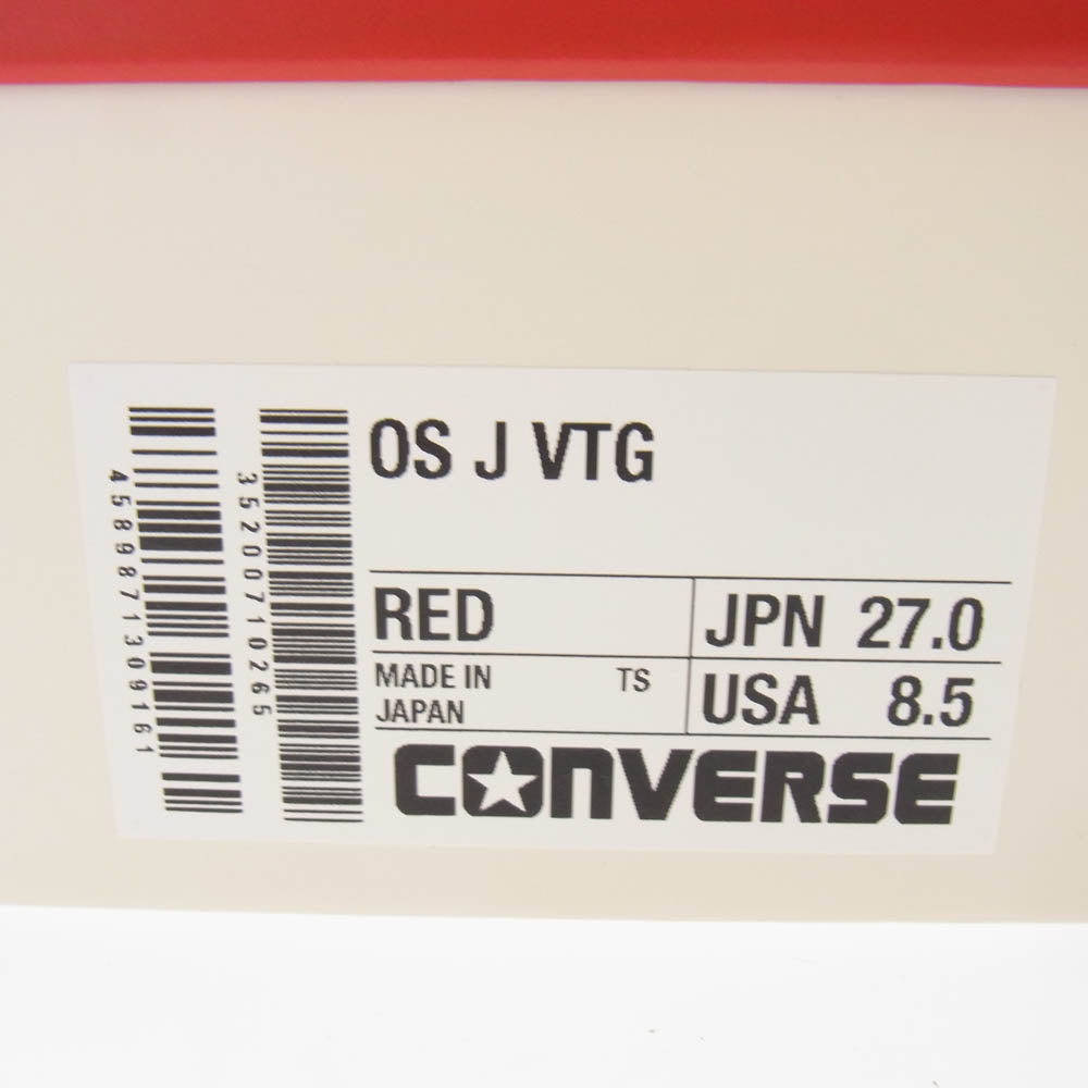 CONVERSE コンバース 日本製 OS J VTG ワンスタータイムライン レッド系 27cm【中古】