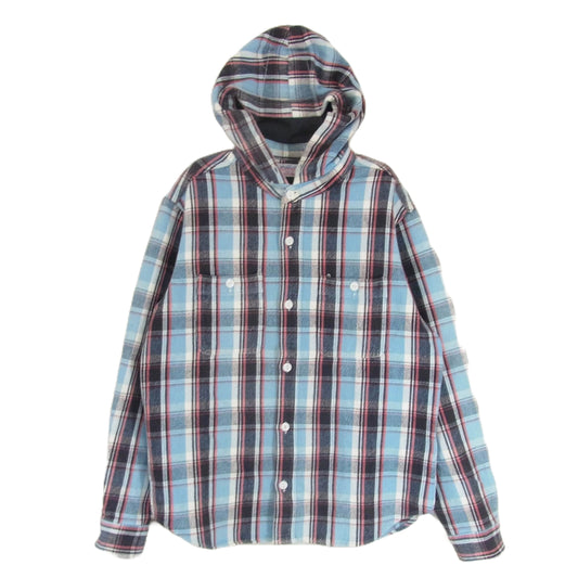 STANDARD CALIFORNIA スタンダードカリフォルニア フード ネルシャツ パーカー ブルー系 M【中古】