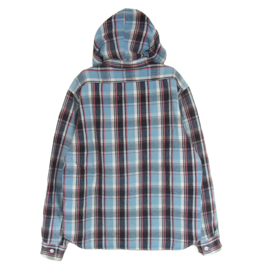 STANDARD CALIFORNIA スタンダードカリフォルニア フード ネルシャツ パーカー ブルー系 M【中古】