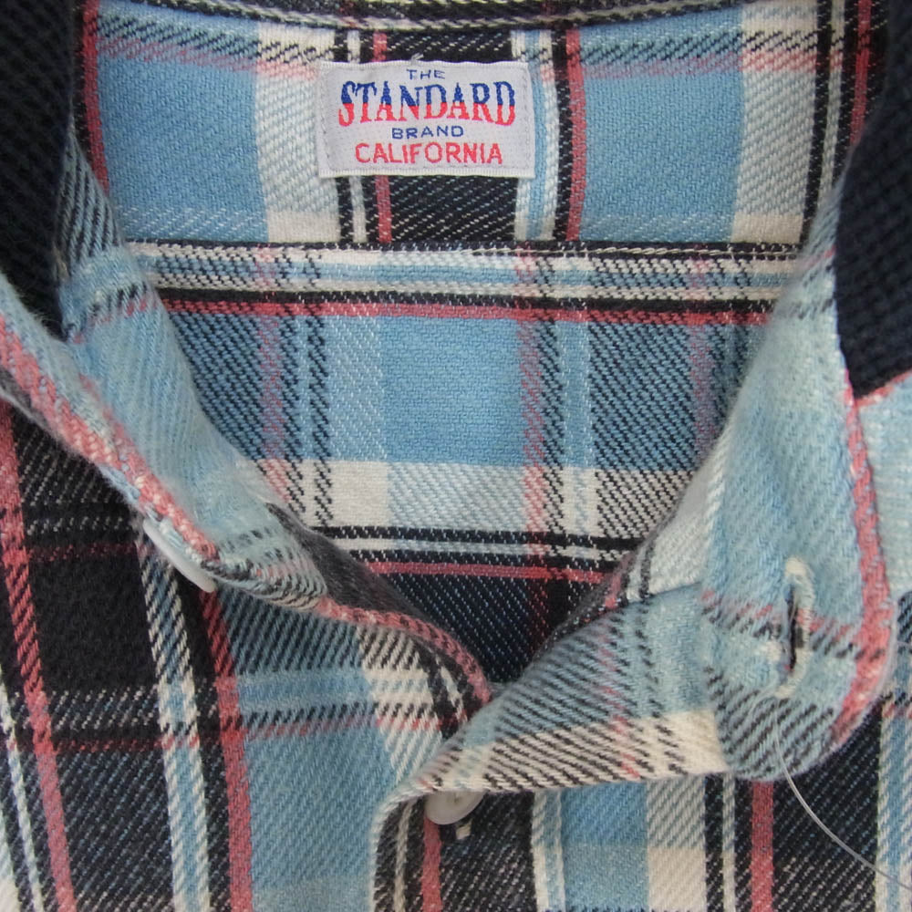 STANDARD CALIFORNIA スタンダードカリフォルニア フード ネルシャツ パーカー ブルー系 M【中古】
