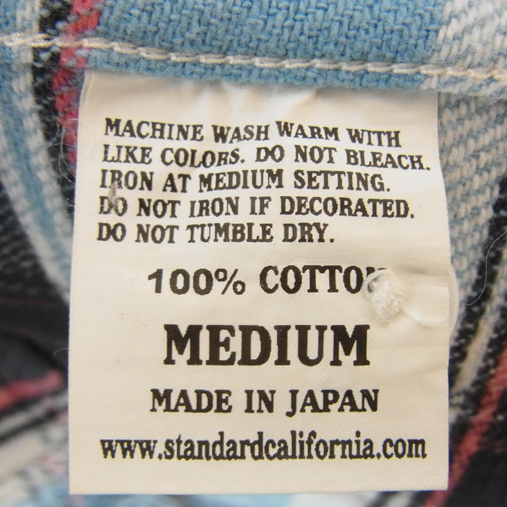 STANDARD CALIFORNIA スタンダードカリフォルニア フード ネルシャツ パーカー ブルー系 M【中古】