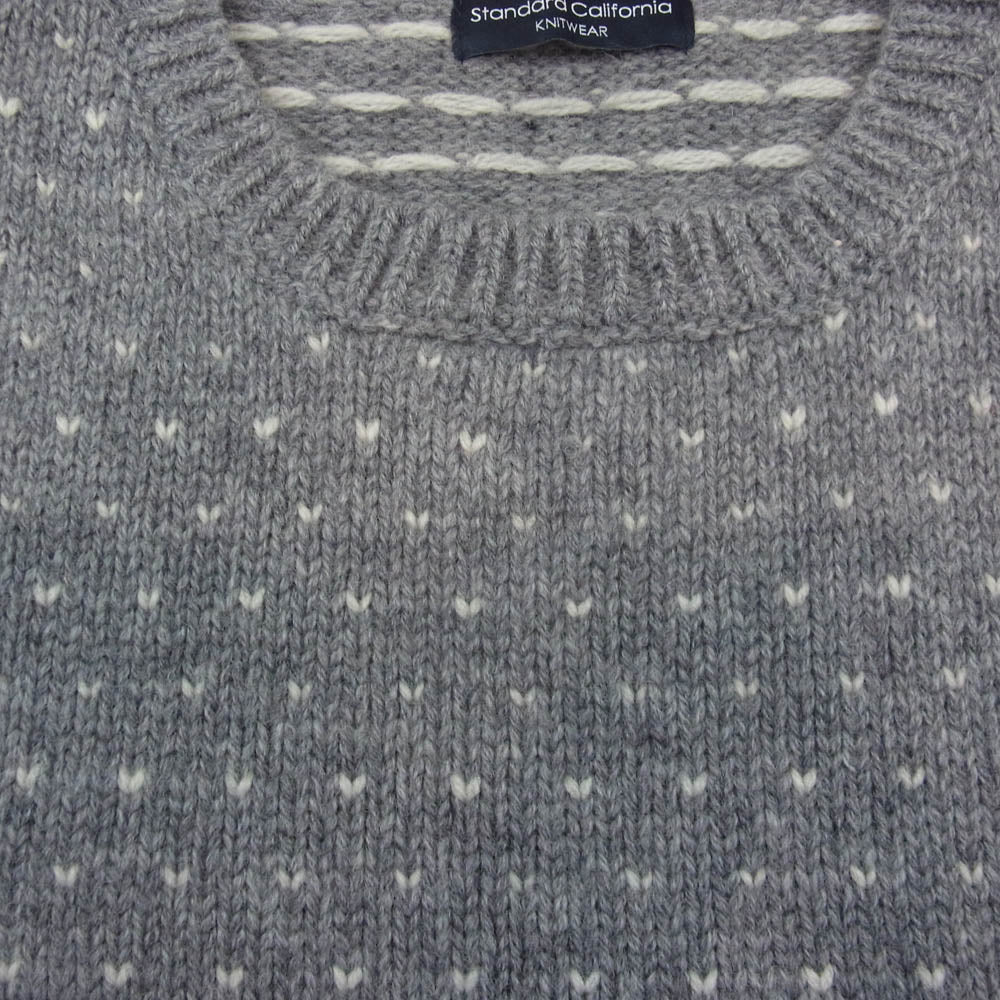 STANDARD CALIFORNIA スタンダードカリフォルニア SD Birds Eye Nordic Sweater バーズアイ ノルディック セーター ニット グレー系 M【極上美品】【中古】