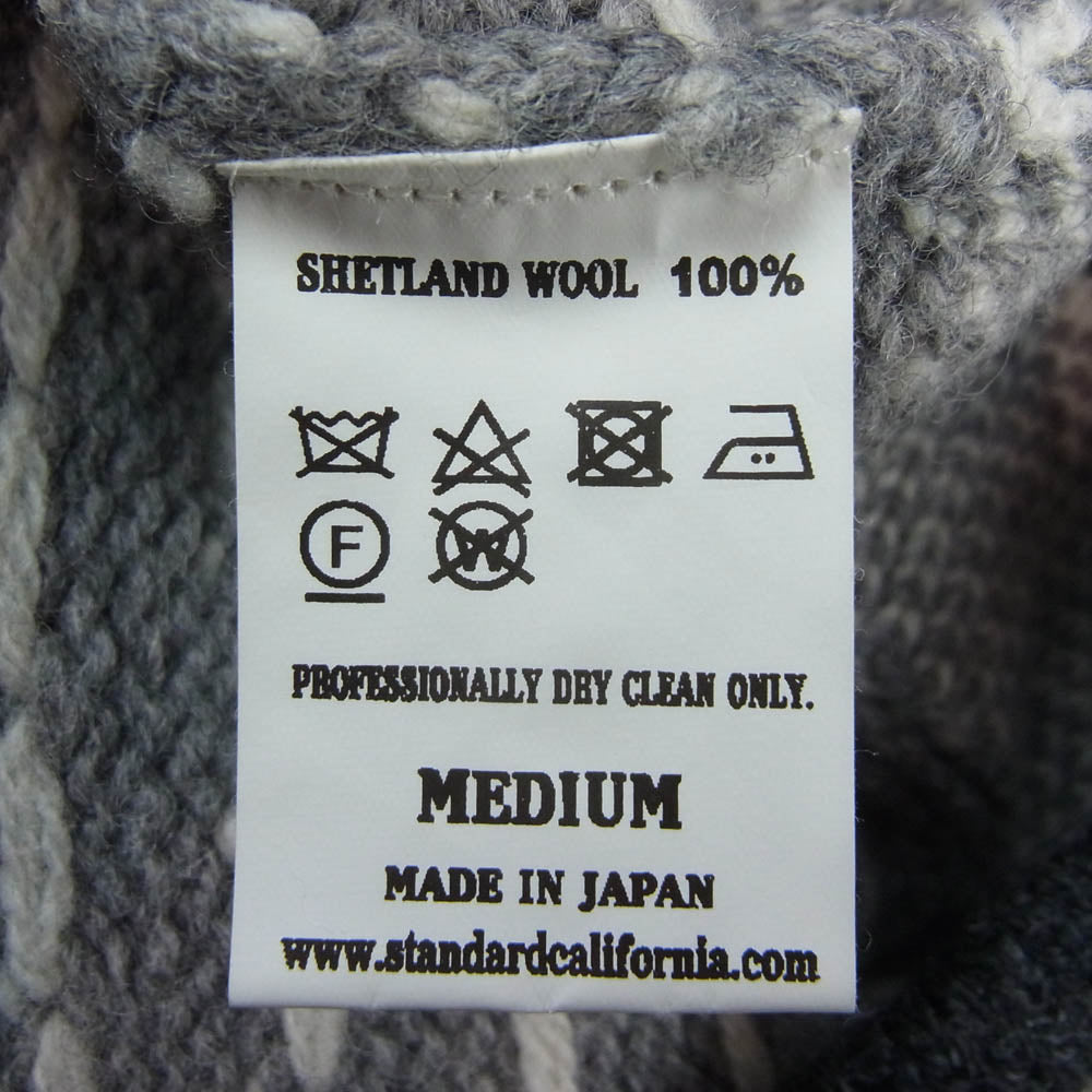 STANDARD CALIFORNIA スタンダードカリフォルニア SD Birds Eye Nordic Sweater バーズアイ ノルディック セーター ニット グレー系 M【極上美品】【中古】