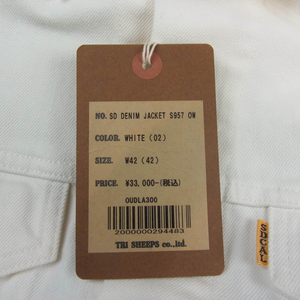 STANDARD CALIFORNIA スタンダードカリフォルニア SD DENIM JACKET S957 OW Vintage Wash ホワイトデニム ジャケット ホワイト系 W42【新古品】【未使用】【中古】