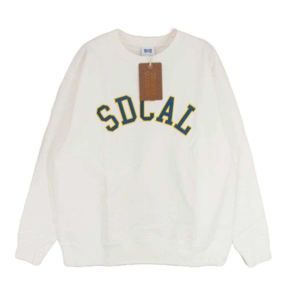 STANDARD CALIFORNIA スタンダードカリフォルニア SD US Cotton Logo Crew Sweat-Official Store Limited USコットン SDCAL カレッジ スウェット ホワイト系 L【新古品】【未使用】【中古】