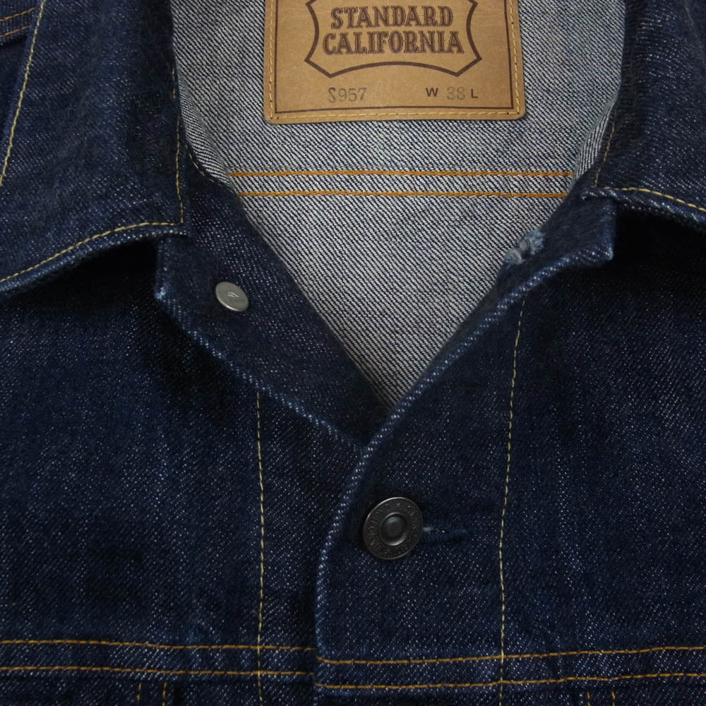 STANDARD CALIFORNIA スタンダードカリフォルニア SD Denim Jacket S957 One Wash ワンウォッシュ デニム ジャケット インディゴブルー系 W38【美品】【中古】