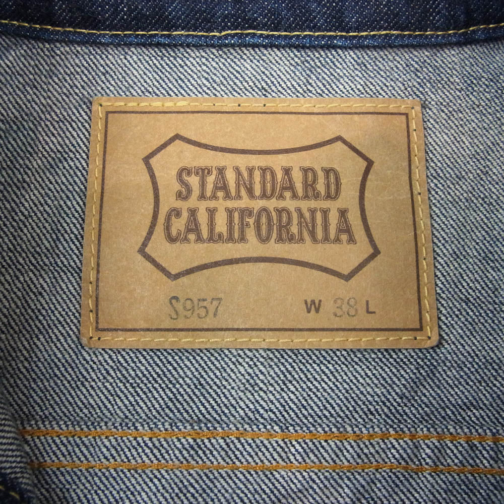 STANDARD CALIFORNIA スタンダードカリフォルニア SD Denim Jacket S957 One Wash ワンウォッシュ デニム ジャケット インディゴブルー系 W38【美品】【中古】