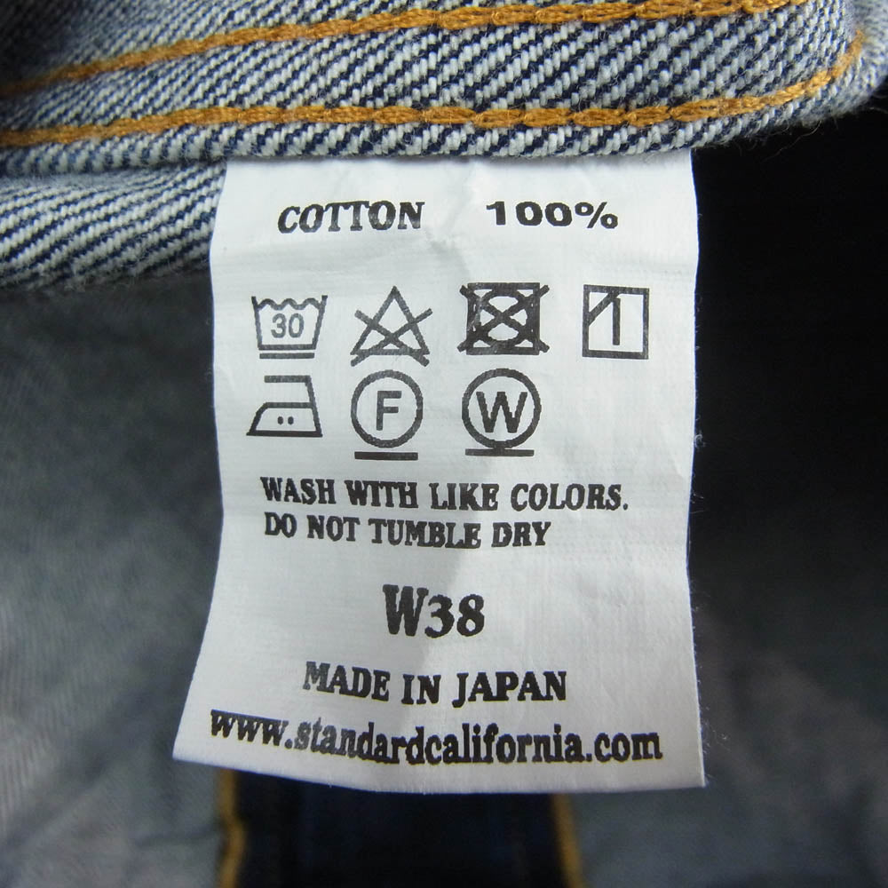 STANDARD CALIFORNIA スタンダードカリフォルニア SD Denim Jacket S957 One Wash ワンウォッシュ デニム ジャケット インディゴブルー系 W38【美品】【中古】