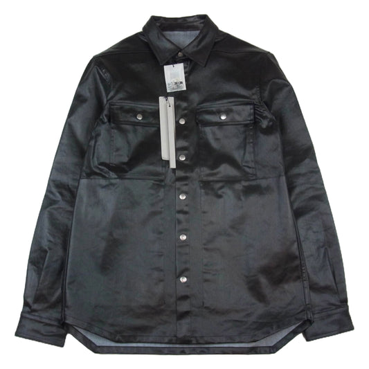 Rick Owens リックオウエンス 24AW RU01D3729-SCT OUTER SHIRT コーティング デニム アウターシャツ ジャケット ブラック系 48【極上美品】【中古】