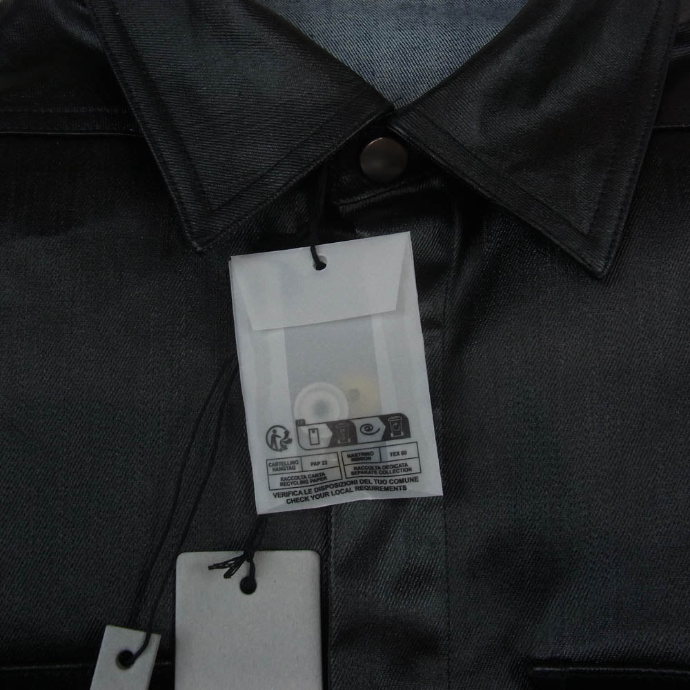 Rick Owens リックオウエンス 24AW RU01D3729-SCT OUTER SHIRT コーティング デニム アウターシャツ ジャケット ブラック系 48【極上美品】【中古】