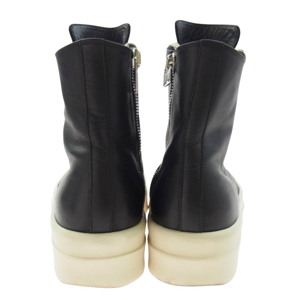Rick Owens リックオウエンス 24AW RU01D3859 MEGA BUMPER SNEAKS メガバンパー レザー サイドジップ ハイカット スニーカー スニークス ブラック系 ホワイト系 42【中古】