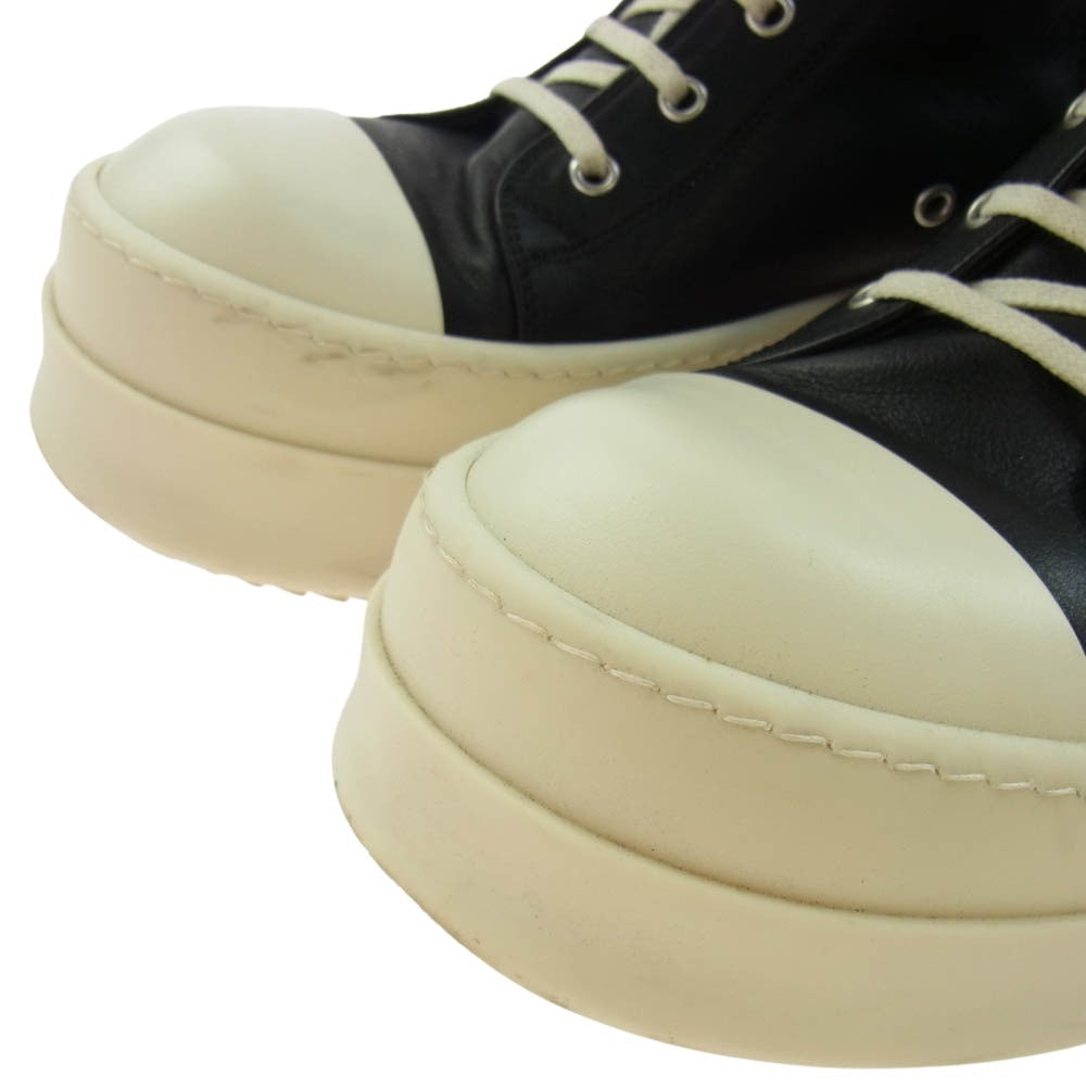 Rick Owens リックオウエンス 24AW RU01D3859 MEGA BUMPER SNEAKS メガバンパー レザー サイドジップ ハイカット スニーカー スニークス ブラック系 ホワイト系 42【中古】