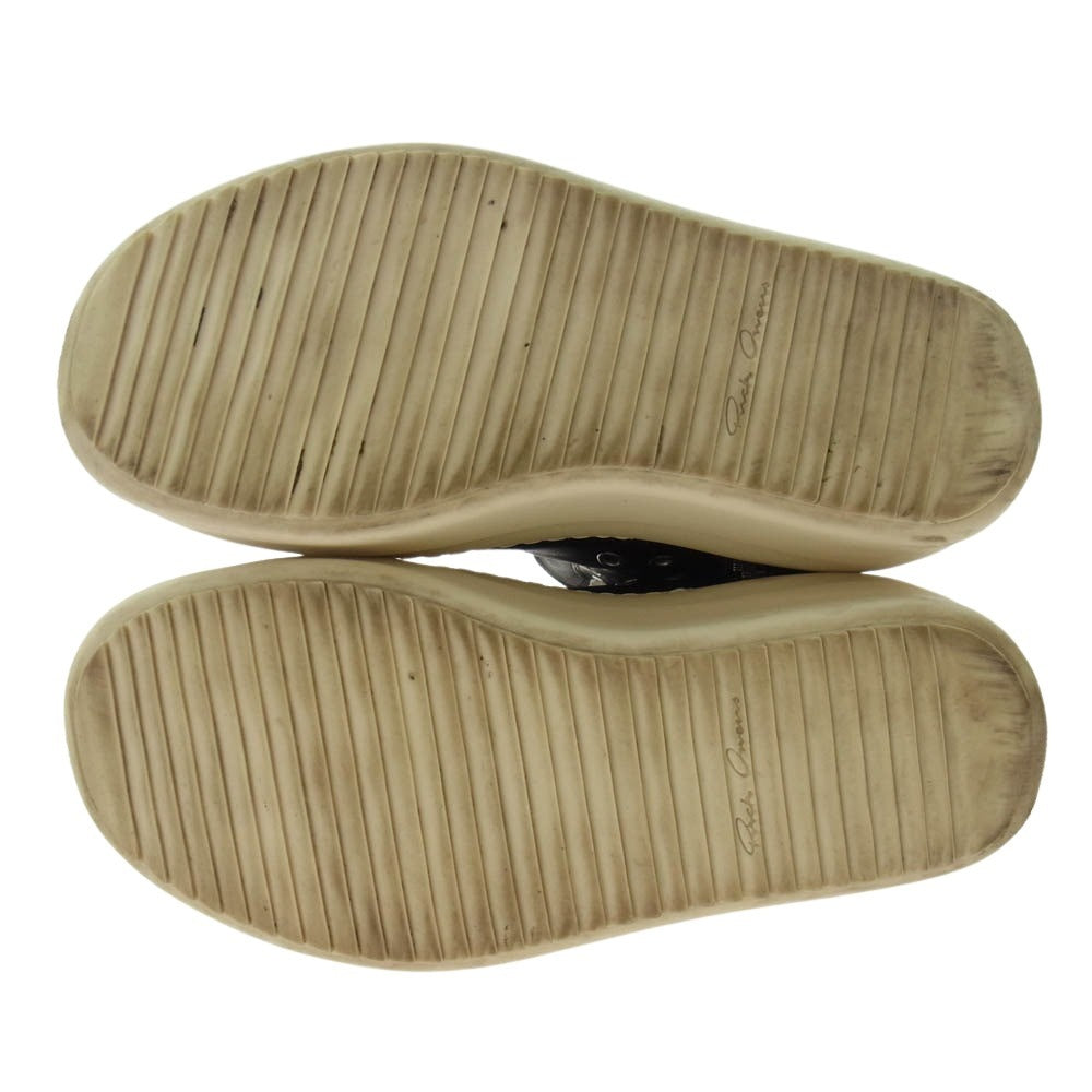 Rick Owens リックオウエンス 24AW RU01D3859 MEGA BUMPER SNEAKS メガバンパー レザー サイドジップ ハイカット スニーカー スニークス ブラック系 ホワイト系 42【中古】