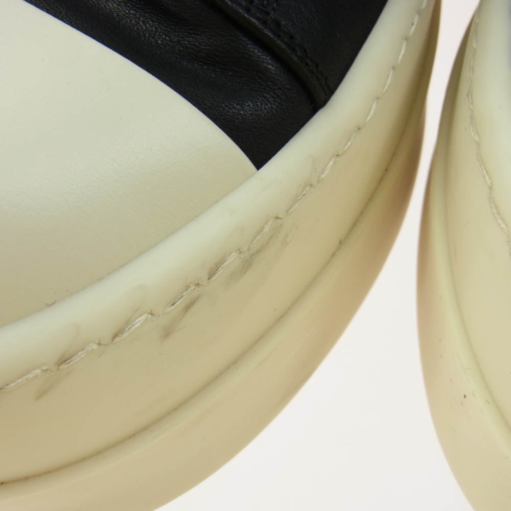 Rick Owens リックオウエンス 24AW RU01D3859 MEGA BUMPER SNEAKS メガバンパー レザー サイドジップ ハイカット スニーカー スニークス ブラック系 ホワイト系 42【中古】