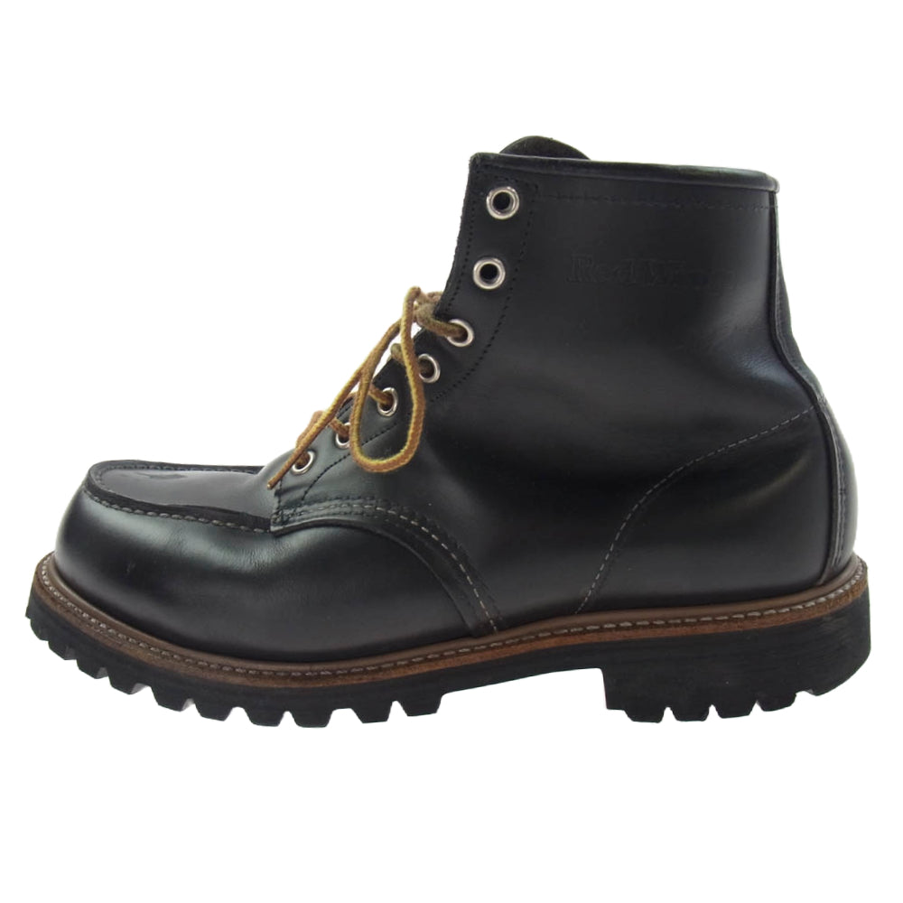 RED WING レッドウィング 8136 旧羽タグ アイリッシュセッター 刺繍 羽根タグ レザーブーツ ブラック系 実寸26.5cm【中古】