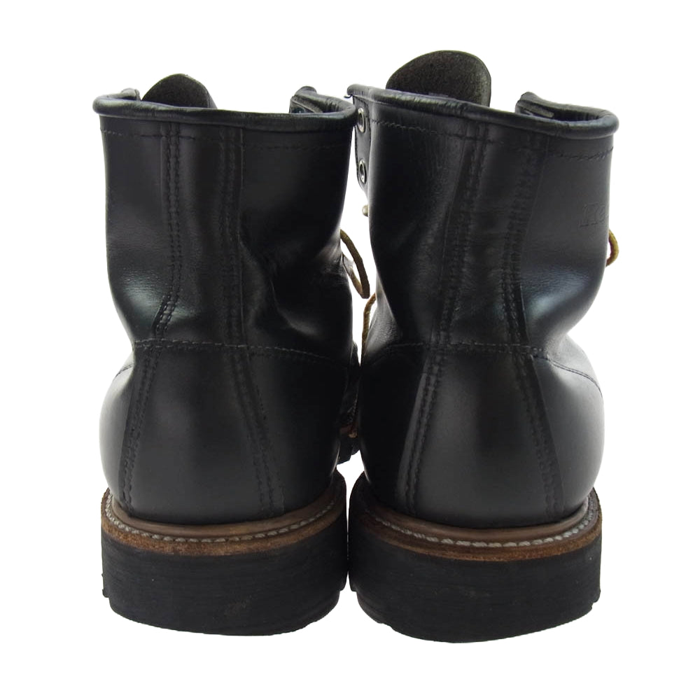 RED WING レッドウィング 8136 旧羽タグ アイリッシュセッター 刺繍 羽根タグ レザーブーツ ブラック系 実寸26.5cm【中古】