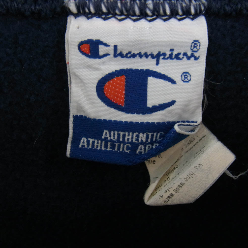 Champion チャンピオン S1050N-031 90s AUTHENTIC ATHLETIC APPAREL UNIVERSITY AT BUFFALO 3段プリント カレッジ クルーネック スウェット トレーナー ネイビー系 XL【中古】