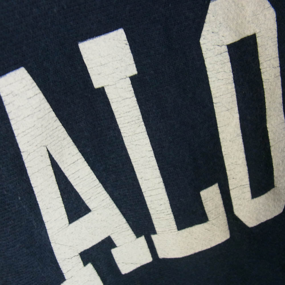 Champion チャンピオン S1050N-031 90s AUTHENTIC ATHLETIC APPAREL UNIVERSITY AT BUFFALO 3段プリント カレッジ クルーネック スウェット トレーナー ネイビー系 XL【中古】